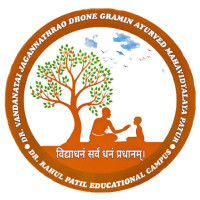 Dr Vandanatai J. Dhone Gramin Ayurved College Patur, Akola Logo