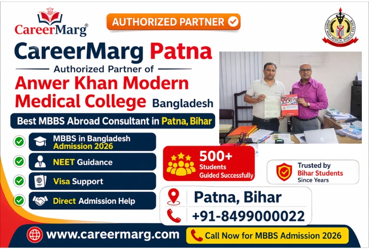 CareerMarg authorized consultant for Anwer Khan Modern Medical College Bangladesh MBBS admission for Indian students